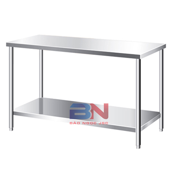 Bàn inox có giá phẳng dưới